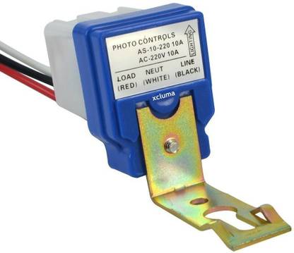 xcluma Photo Control Sensor Automatic Street Light Lighting Switch Photocell Photoswitch 10A 220V (As-10 Square) Electronic Components Electronic Hobby Kit