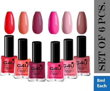 G4U 6 Colors Nail Polish Set,13Gossip Girl,14Passion Pink,15Bud,16Desert Sand,17Tassles,18Ambience Gossip Girl,Passion Pink,Bud,Desert Sand,Tassles,Ambience