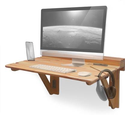 Solvd-in-box Waldesk - Folding shelf Wall Mounted Desk for Office Computer and Laptop Table Solid Wood Office Table