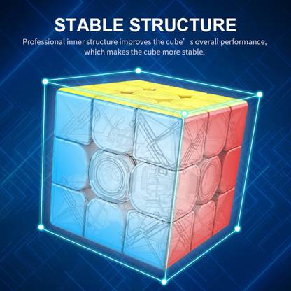 blue seed Smooth Turning Stickerless Speed Cube Smart Magic Puzzle Cube Game Toy+3in1 Book