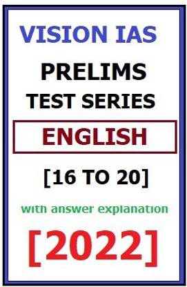 Vision Ias Prelims [16 To 20] Test Series English 2022