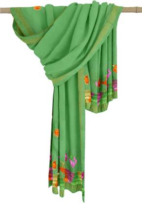 phulkari Embroidered Silk Girls Stole