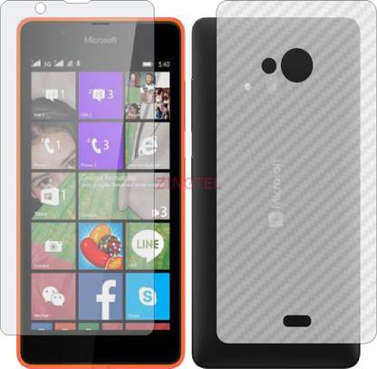 ZINGTEL Front and Back Screen Guard for MICROSOFT LUMIA 540 DUAL SIM (Front Matte Finish & Back 3d Carbon Fiber)