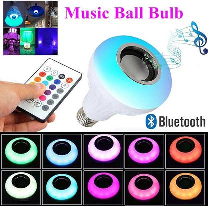 ZURU BUNCH Smart Bluetooth Speaker LED Music Bulb Wireless App + Remote Controlled B22 LED RGBW Light Ball Bulb Colorful Lamp Built-in Audio Speaker Music Player with Remote Control Smart Bulb