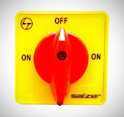 Salzer (L&T) Cam Operated Rotary Switch S25 B13 25Amps 3 Pole ON - OFF 90', Cat no: 61197SCB03TDYR