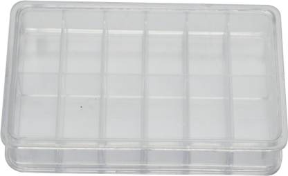 Luxuro Boxes Plastic With 12 Compartments Size : 8 1/2 Cm X 5 1/2 Cm (Set of 10) Storage Box