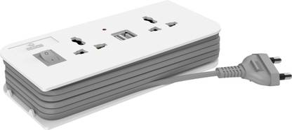 Polycab 6A 2 Pin Power Strip with Twin USB Charging Port 1.5m Cord 2  Socket Extension Boards