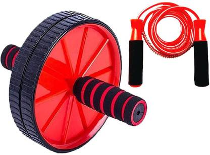 SIDHMART Ab Wheel Roller & Skipping Rope Combo Abs Workout Exercise Equipment Home Gym Ab Exerciser