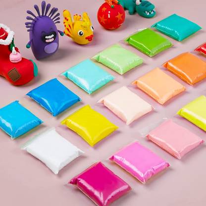 दो पल ouncing Clay 6 Colors Magic Clay Nature Color DIY Air Dry Clay with Tools as Best Present for Children Toy for Kids ( Pack of 6 Pcs )