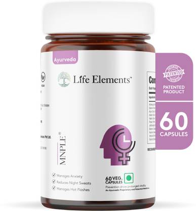 Life Elements MNPLE Capsules - Helps to Reduce Night Sweats, Manage Anxiety and Hot Flashes, (60_Capsules)