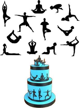 ALAMDAAR Yoga Figures Theme Plastic Plunger Silhouette Biscuit Fondant Muffin Decoration Cookie Cutter