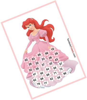 Tambola Tickets Princess double Theme Tambola Housie Tickets (24 Cards , Printed on Hardsheet ), DesignCode: CA159 Board Game Accessories