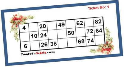 Tambola Tickets Card Based Simple Ticket Theme Tambola Housie Tickets (24 Cards , Printed on Hardsheet ), DesignCode: CA732 Board Game Accessories