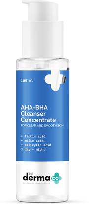 The Derma Co AHA BHA Cleanser Concentrate with Lactic, Malic, & Salicylic Acid For Clear & Smooth Skin Face Wash