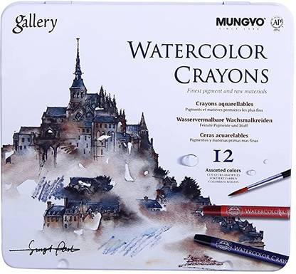 Mungyo Watercolour Crayons (Set of 12 in Tin box)