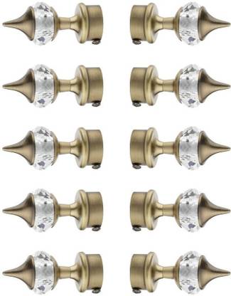 GLOVEER Gold Rod Rail Bracket, Curtain Knobs Metal