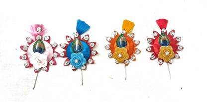 DURGA HOSIERY Mor Pankh fancy Kalingi ( SET OF 4) Deity Ornament