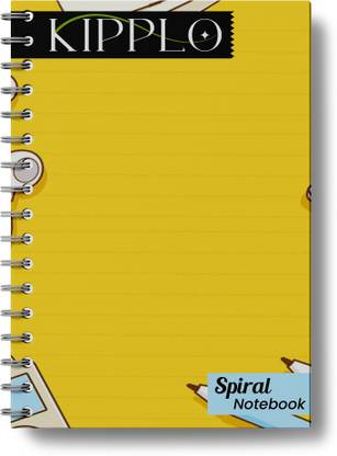 Kipplo Spiral Yellow Sheet Notebook A4 Notebook Ruled 450 Pages