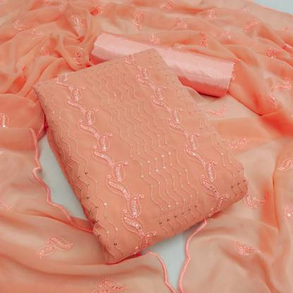 Ruhabs Cotton Embroidered Kurta & Patiyala Material