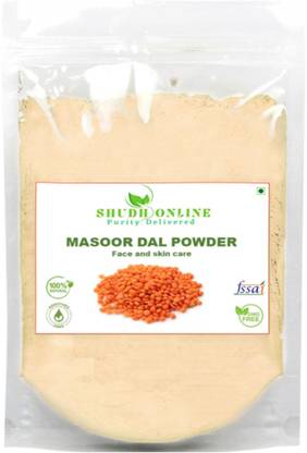 Shudh Online Masoor Dal Powder for Face, Red Lentil Powder for Face pack, Glowing Skin (Ayurvedic, 100% Pure)