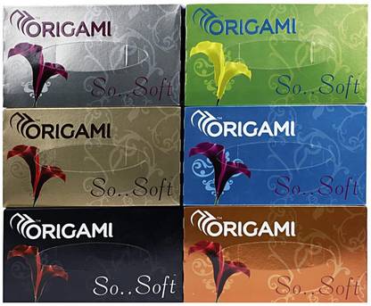 Origami So Soft 2 Ply Facial Tissue Soft Box Pack | 100% Cellulose Fibre Premium Tissues - 200 Pulls per Box - Pack of 6 Boxes - Total 1200 Pulls