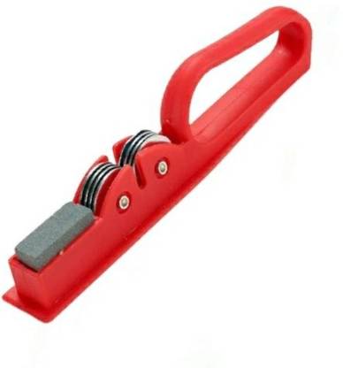Q8 Twinkle Multi Purpose knife sharpener | Steel Knife , Can Opener , Pizza Cutter , Peeler ,Bottle Opener Sharpner | Knife Sharpner Stone with plastic Handle. (Steel, Plastic) Knife Sharpening Stone