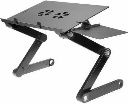 VeilSide Adjustable Laptop T-8 Table, Laptop Stand For Bed Portable Lap Desk Foldable Laptop Workstation Notebook Riser With Mouse Pad Side Ergonomic Computer Tray Reading Holder TV Bed Tray Standing Desk Adjustable Laptop T-8 Table Lap-Table Aluminium Desk Stand Rotatable Laptop Stand with Adjustable Height Compatible with Universal Laptops