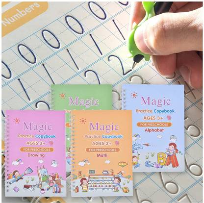 KITTY FLEX Handwriting copybook, Practice Copybook for Kids,Practice Copybook for Age 3-5 Calligraphy Simple Hand Lettering
