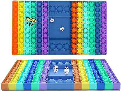 Wild Panda Pop it Board game Big Size Pop Game Fidget Toy, Silicone Bubble Rainbow Chess Board Push Popping Sound Popper Sensory Toys for Parent Child (Pop It Game) popit with dices figet toy
