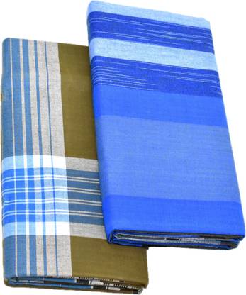 TUNI MANI Checkered Brown, Blue Lungi