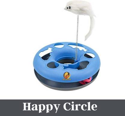 Foodie Puppies Catch The Mouse Motion Cat Toy (Happy Circle (Fish Design) Plastic Tough Toy For Cat