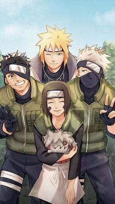 Team Minato Kakashi Lin Naruto Obito Obito Uchiha Rin Matte Finish Poster Paper Print