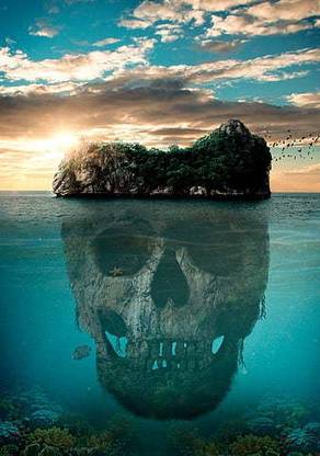 Skull Island Mystical Mysterious Ocean Matte Finish Poster Paper Print