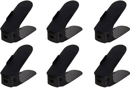 Onprix Shoe Slots Organizer, 6Pcs Adjustable Double Layer Stack Shoe Rack Plastic Collapsible Shoe Stand