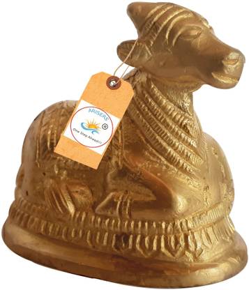 ARISERS Brass Nandi God Idol, Shiva Vahana Nandi (225g approx) Decorative Showpiece  -  5.2 cm