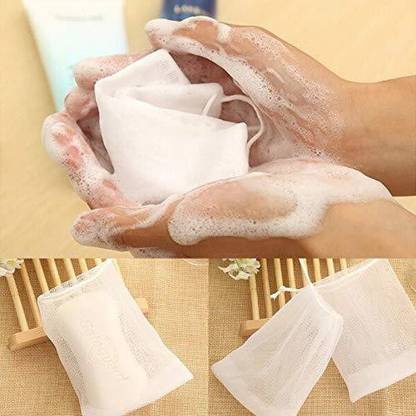 Alliance Double Layer Mesh Soap Saver Pouch Bag Net Handmade Soap Mesh Bag (Pack of 10)