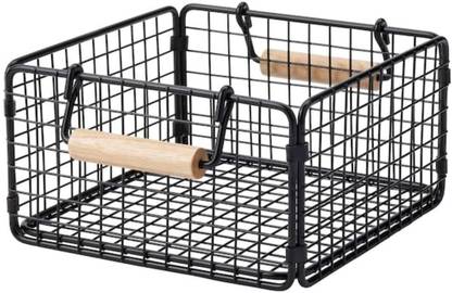 IKEA Steel Wire basket with handles, black22x22x12 cm Storage Basket