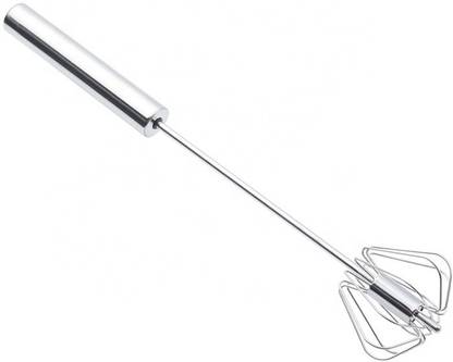 KitchenFest ® Semi-Automatic Egg Whisk Hand Push Egg Beater Frother, Stainless Steel Balloon Whisk