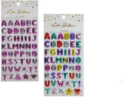 BestUBuy EMBOSS ALPHABET STICKER SET OF 2 DESIGN