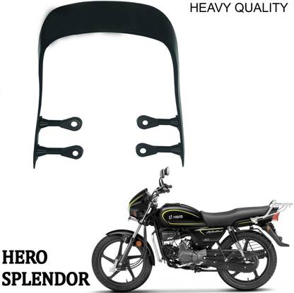 Qiisx QX SPL1 Hero Splendor Metal Bike Rear Seat Handle Backrest, Black Bike Headlight Grill