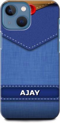WallCraft Back Cover for APPLE iPhone 13 Mini AJAY NAME, A, LETTER, BLUE, JEANS, ALPHABET, DESIGN
