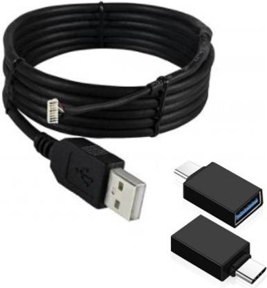 Technobyte Micro USB Cable 2 A 1.5 m Combo Morpho Cable High Speed + OTG C Type Adapter I Connect your Device through USB to PC /Laptop & through OTG Type C Adapter to Mobile I Morpho Cable Compatible with mso-1300 e e2 e3 Finger Print Scanner 1 mtr. Power Cord Replicable USB Cable (Compatible with Biometric, Morpho Device, Finger Print Scanner, Black, 1 Nos. Cable & 1 Nos. OTG C Adapter)