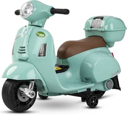 baybee Mini Vespa Rechargeable Battery Operated Electric Ride-on Kids Bike, Electric Baby Bike with Foot Accelerator, Music & Light, Electric Bike for Kids to Drive for Boys Girls 2 to 5 Years (Green) Bike Battery Operated Ride On