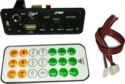 Diycart Stereo Bluetooth With Mic Echo Karaoke FM USB AUX Card MP3 Audio Player Decoder Module Kit with Remote (5+5 watt Audio Amplifier Inbuilt) Electronic Components Electronic Hobby Kit