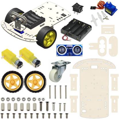 SunRobotics 2WD Robotics Chassis With Motors Wheels And Accessories V2.0 (MILKY) Electronic Components Electronic Hobby Kit