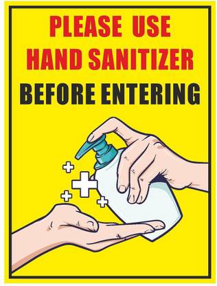 KREEPO Please Use Hand Sanitizer Before Entering Emergency Sign
