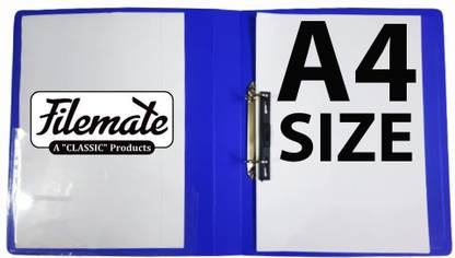 FileMate A4 size Ring Binder File(2-D Ring Clip)(With Side Pocket)(1.5 inch spine)(Size: 12.25 X 10.5 inch)(Paper Holding Capacity - 250 papers approximately) / Office File