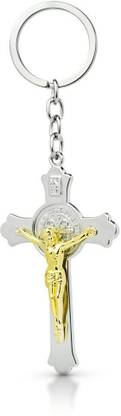 HANDSOME ISK Three Shades Jesus Christ for Jesus Devotees in Lovely Silver & Gold Combination Key Chain
