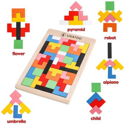 GREEN WAY Wooden Brain Teaser Russian Building Block Montessori Intelligence Game