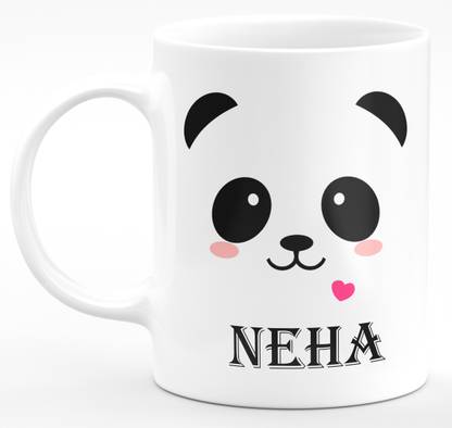 SAHU KRAFT Neha Printed Cute Panda Coffee Gift For Friend , Girlfriend , Lovers , Couple , Wife , Best Gift For Valentine's day , Anniversary , Happy Birthday ,Happy Valentine's day Ceramic Coffee Mug